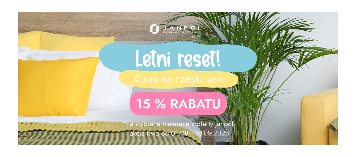 Janpol Letni Reset – 15% rabatu na materace do 08.09.2025